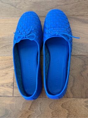 Frēda Salvador Bright Blue Woven Ballet Flats